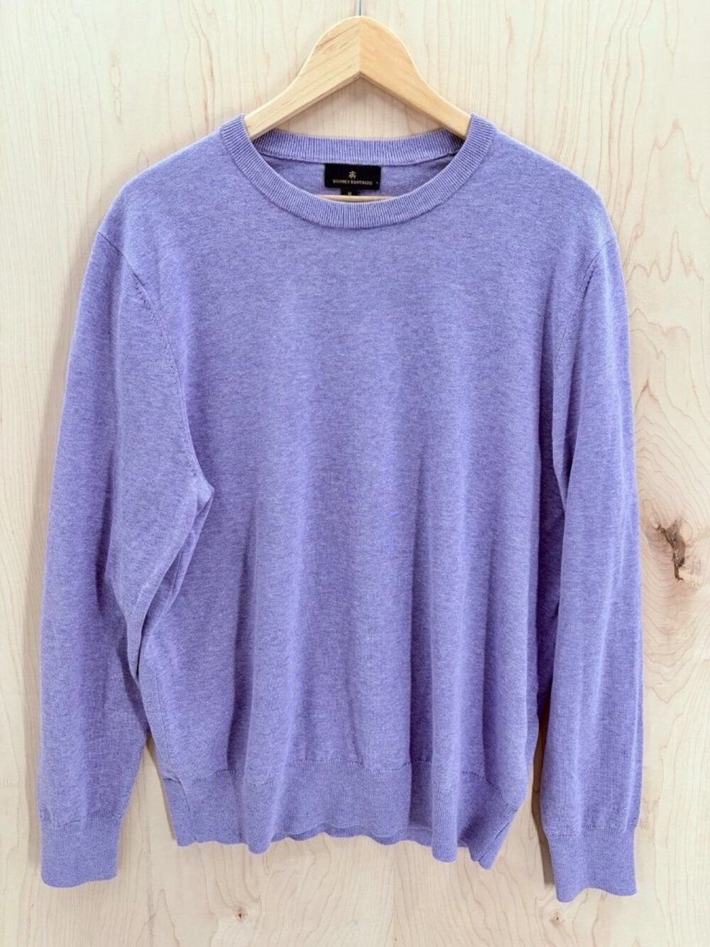 Brooks Brothers M NWOT Cotton Lilac Light Purple Lavender Crewneck Sweater